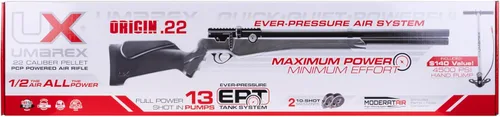 Vista 10 de Umarex Origin PCP - Rifle de aire comprimido de perdigones calibre.22, incluye bomba manual