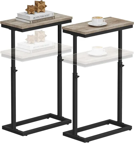 Vista 16 de TUTOTAK Mesa Auxiliar, Mesa Lateral, Mesa Alta para Sofá, Mesa de Sofá, Sala de Estar, Dormitorio, Negro TB01BK083