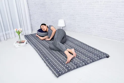 Vista 37 de Leewadee colchón tailandés enrollable para cama de invitados, tapete de yoga, para masaje tailandés, ecológico, orgánico y natural.