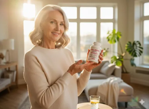 Vista 3 de Okian Cápsulas complejas multi del colágeno con la biotina, vitamina C, péptido hidrolizado de la proteína