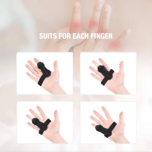 Vista 2 de Tikaton Férula de dedo de gatillo, soporte ajustable, soporte para el dedo para aliviar el bloqueo de los dedos, reventar, doblar, tendinitis