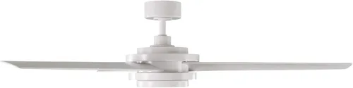 Vista 3 de WAC Smart Fans Geos Ventilador de techo de 3 aspas para interiores y exteriores, 60 pulgadas, blanco mate con kit de luz LED de 3000K y control