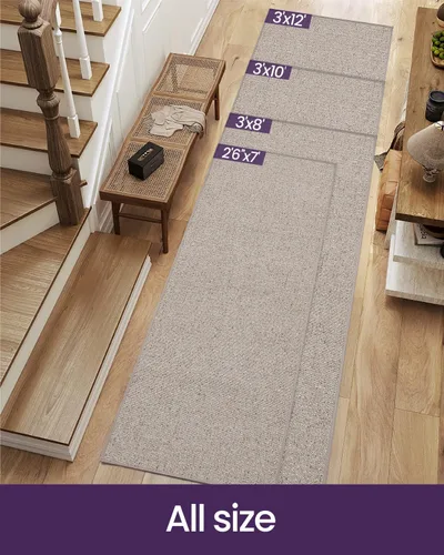 Vista 2 de DEXI Alfombras de pasillo para pasillo, alfombra antideslizante de 2 pies 6 pulgadas x 7 pies con parte trasera de goma, alfombra que atrapa