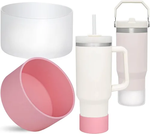 Vista 10 de QIANHAI Botas de silicona para Stanley Quencher Adventure, vaso de 40 onzas con asa y Stanley IceFlow de 30 onzas y 20 onzas, funda inferior