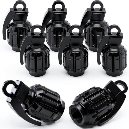 Vista 24 de 4 tapas de vástago de válvula de neumático estilo piscina 8 bolas, cubiertas universales de núcleo de cobre a prueba de polvo para automóviles, SUV
