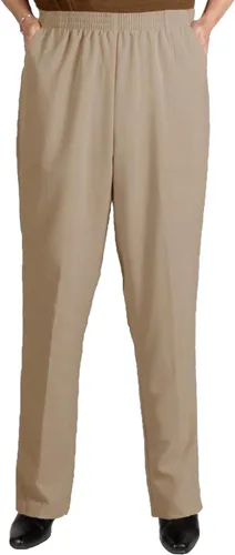 Vista 2 de Viviana Pantalones de vestir con cintura elástica y bolsillos para mujer, talla grande Blanco