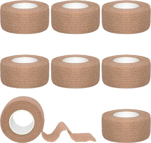 Vista 11 de Tindobewan 8 rollos de vendaje cohesivo de 1 pulgada, vendaje autoadherente transpirable, cinta adhesiva elástica para deportes, muñeca, tobillo