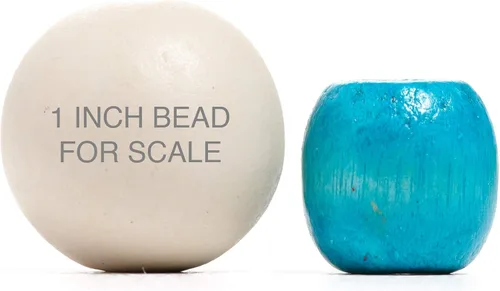Vista 3 de 50 cuentas de madera con agujero grande para manualidades y macramé de 17 mm x 14 mm, cuentas de barril para el cabello con agujero grande de 8 mm