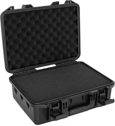 Vista 16 de Estuche de transporte duro, caja de almacenamiento a prueba de golpes con espuma personalizable, caja de herramientas protectora portátil de 11