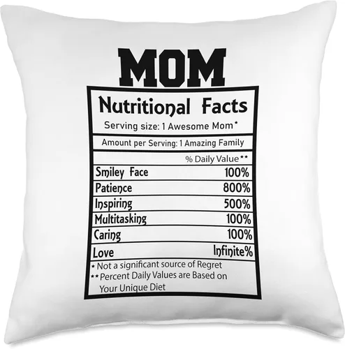 Vista 5 de Funny Mom Mama Mother Nutrition Facts Funny Mom Nutritional Facts Amazing Awesome - Almohada de 16 x 16 pulgadas, multicolor