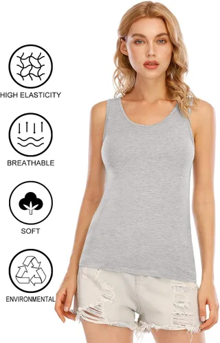 Vista 5 de Orrpally - Camiseta de tirantes básica y ligera para mujer (4 unidades)