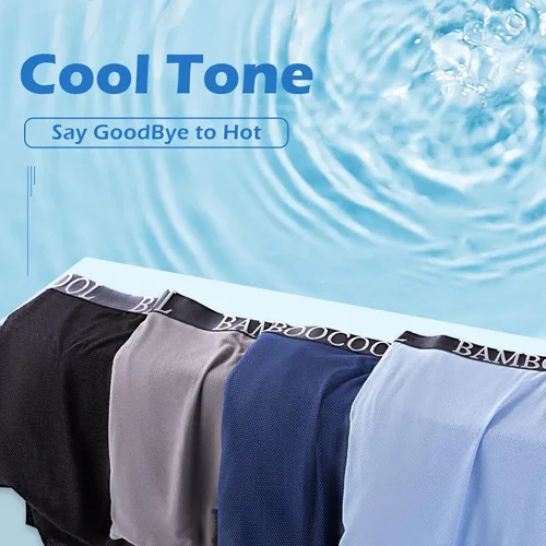 Vista 7 de BAMBOO COOL Men's Cool Breathable Mesh Underwear Moisture-Wicking Boxer Briefs Performance 4 Pack