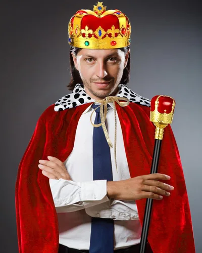 Vista 6 de Cindeer Juego de 3 piezas de disfraz de capa de rey medieval para hombre, traje de capa de corona, cetro de corona real para Halloween y cosplay