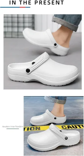 Vista 7 de Unisex EVA Clogs Waterproof Comfortable Oil-Resistant Non-Slip Work Shoes for Chef Nurse