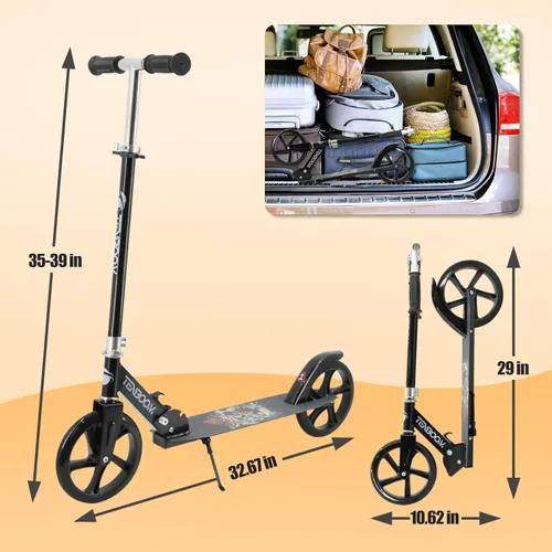 Vista 3 de Kick Scooter for Ages 6+, Kids, Teens & Adults. Max Load 240 LBS. 8IN Big Wheels for Kids, Teens & Adults, 3 Adjustable Levels