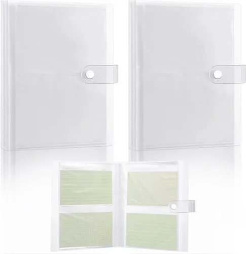 Eaasty Paquete de 2 portatarjetas de índice de 3 x 5 pulgadas, 320 tarjetas, carpeta transparente para tarjetas, tarjetas de notas y fundas