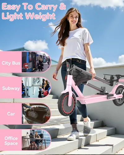 Vista 6 de Joyhis 8.5" Electric Scooter for Adults with Seat, 19 Mph E-Scooter, 15-19 Miles Range Scooters, Folding Scooters with APP Control, Commuting