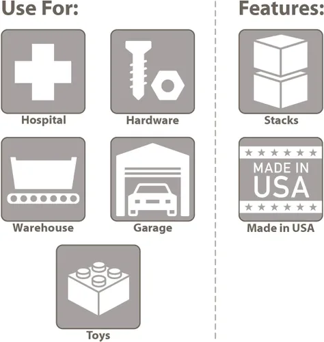 Vista 4 de Akro-Mils 33166 Akro-Grid - Caja modular de plástico ranurada dividible apilable