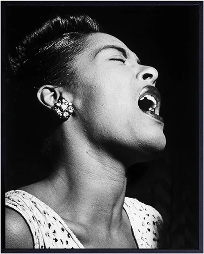 Billie - Póster navideño – Decoración de pared afroamericana negra – Famosa foto icónica vintage – Regalo único para cantante, intérprete, fanático