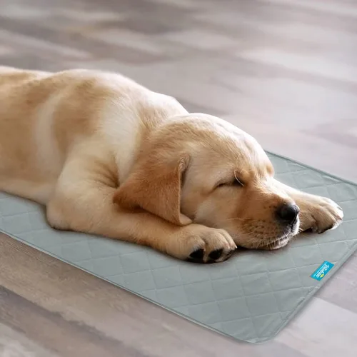 Vista 5 de Protector de colchón impermeable para cuna de 18 x 36 pulgadas, antideslizante y resistente, 4 capas de incontinencia para niños y adultos, Gris