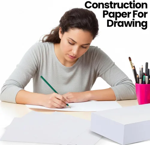 Vista 3 de Harloon 500 hojas de papel de construcción blanco a granel, pesado tamaño A4, papel de construcción blanco grueso para suministros de manualidades