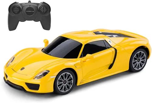 RASTAR Porsche Coche De Control Remoto, Escala 1:24 Porsche 918 Spyder RC Coche De Juguete Para Niños - Amarillo