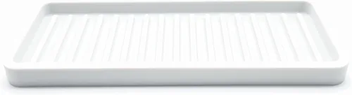 Vista 26 de Happitasa - Bandeja organizadora para fregadero de cocina de silicona, soporte de esponja y protector de encimera, estilo de líneas rectas