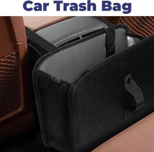 Vista 8 de BFXM Bote de Basura para Carro, Bote de Basura Plegable Bolsa de Basura Colgante Plegable para Asiento de Carro, Bolsas de Basura a Prueba de Fugas