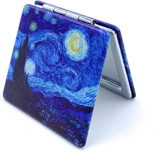 Vista 25 de Espejo Compacto Espejo de Cartera Espejo Pequeño de Maquillaje Espejo de Viaje Mini Espejo de Bolsillo Espejo de Lápiz Labial Flor de Almendro Van