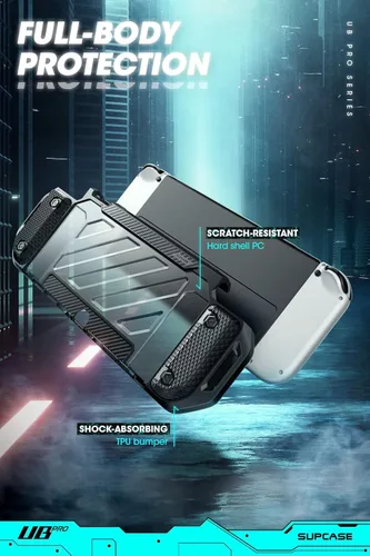 Vista 4 de SUPCASE Unicorn Beetle Pro Series - Funda para Nintendo Switch modelo OLED 2021 funda protectora resistente acoplable compatible con consola