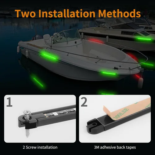 Vista 3 de RVZONE Luces de navegación para barcos, iluminación de navegación para barcos LED, iluminación marina para pesca nocturna, luces rojas y verdes