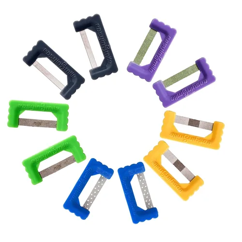 Vista 11 de Tiras de pulido dental, paquete de 2 unidades, sistema de rayas de ortodoncia IPR, tira de reducción interproximal de dientes con una sola mano, kit