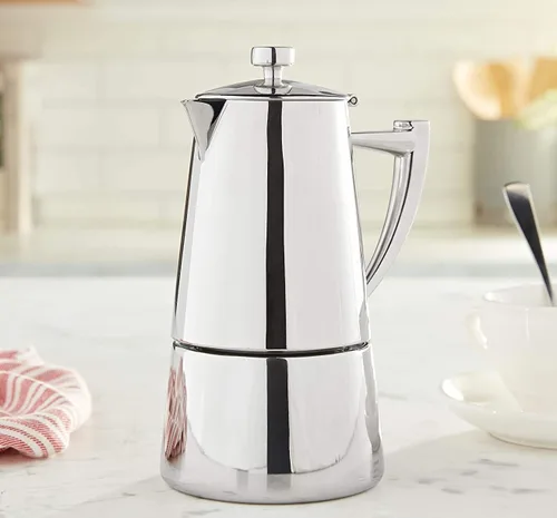 Vista 2 de Cuisinox Roma - Olla de espresso Moka de acero inoxidable para estufa de 4 tazas