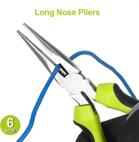 Vista 4 de Juego de alicates utilitarios FASTPRO de 5 piezas con bolsa de almacenamiento, incluye alicates de junta de ranura, diagonales, de punta larga