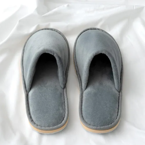 Vista 7 de GONG GONG 2-6 pares de pantuflas desechables antideslizantes, lavables y reutilizables, pantuflas de terciopelo con punta cerrada para invitados