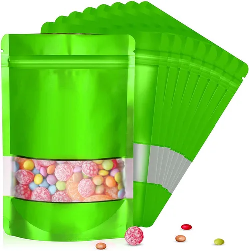 Vista 20 de Bolsas de Mylar de 7.1"x10.2" de 1 cuarto de galón, 120 piezas para almacenamiento de alimentos, bolsa a prueba de olores con ventana mate, bolsas