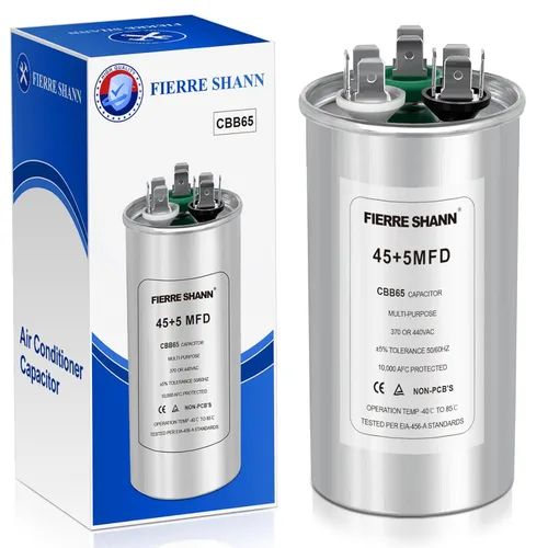 Vista 12 de Condensador de 25 uF/MFD para CA, 370 o 440 VCA CBB65 Condensadores redondos de doble funcionamiento para funcionamiento del motor de CA, arranque