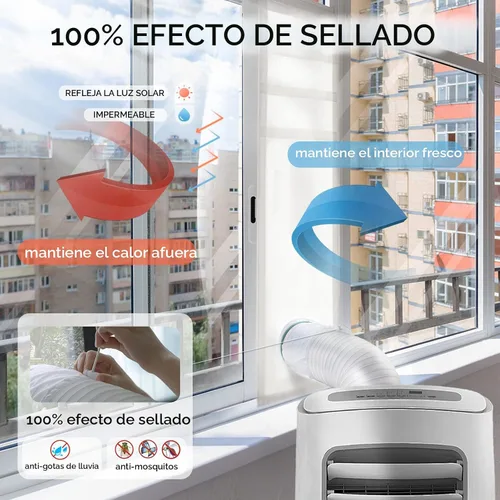 Vista 3 de LOVIGA Kit de ventilación portátil para puerta corrediza de CA, 100% Puerta corredera de 25x232cm