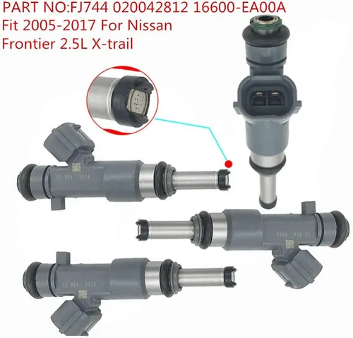 Vista 2 de 4PCS se adapta 2005-2017 para Nissan Frontier 2.5L X-trail inyector de combustible 16600-EA00A