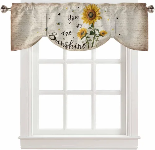 Vista 18 de Cenefa de cortina con lazo rojo de Navidad para ventanas, sala de estar, cocina, baño, granja, bolas de Navidad de acuarela con diseño de bayas