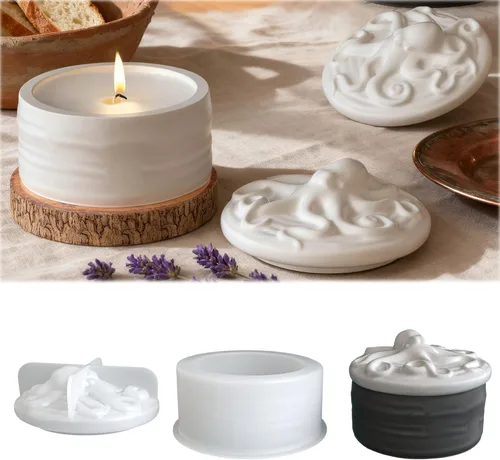Vista 14 de Easter Bunny Egg Candle Jar Silicone Mold, 3D Rabbit Egg Resin Mold for DIY Candle Vessel, Storage Cup, Desktop Decor & Easter Craft Making