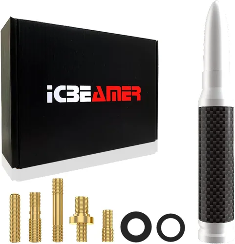 Vista 68 de ICBEAMER 3 inch / 76 mm MINI Mexican Mexico Flag Automotive Antenna with Internal Copper Coil Universal Fit AM/FM Radio Antenna Replacement