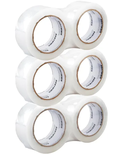 Vista 9 de AUDTMWH Cinta de embalaje con dispensador, cinta de embalaje transparente y resistente diseñada para mudanzas, embalaje, envío y correo, 1.88