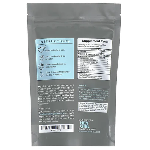 Vista 2 de Hey Girl Sleep + Feel Better Tea Bundle - Té para dormir con manzanilla, raíz de valeriana y bálsamo de limón en bolsas de té + té de hierbas Feel