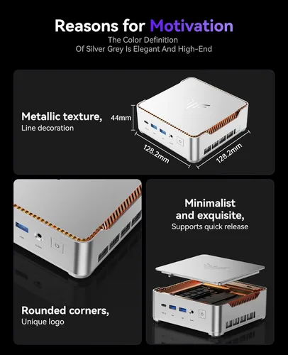 Vista 5 de KAMRUI Hyper H2 Mini Gaming PC, in-tel Core i9-11900H (Beat i5/i7, hasta 4.9GHz) 32GB RAM 1TB SSD Mini computadoras de escritorio, triple pantalla