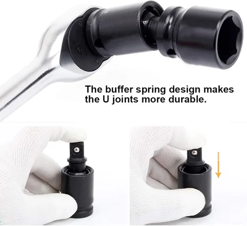 Vista 7 de Zócalo de impacto profundo Adaptador de 1/2 '' giratorio Wobble Universal Joint Impact Socket - Métrico, 1 unidad