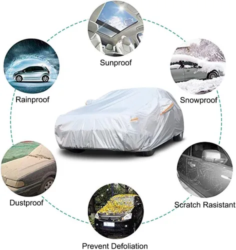 Vista 103 de GUNHYI - Funda de automóvil de 6 capas para Tesla Model 3 (2017-2025), impermeable para todo tipo de clima, protección UV contra la nieve, el sol