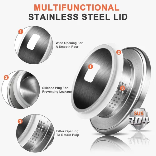 Vista 5 de SUSTEAS Jarra de Vidrio de 1.5 Litros 51oz con Tapa, Fácil de Limpiar, Jarra de Agua de Vidrio Resistente al Calor con Asa para Bebidas