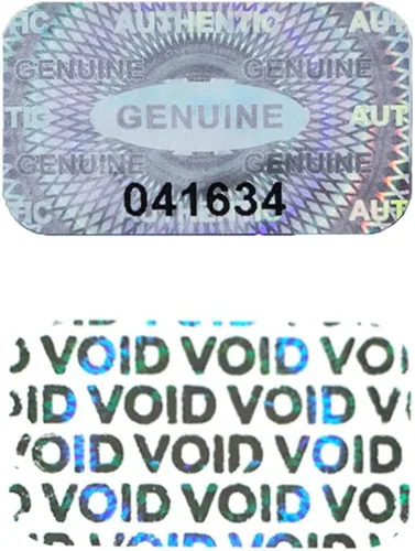 Vista 6 de 600 calcomanías de seguridad con holograma a prueba de manipulaciones, etiquetas de sellado vacío con número de serie único, auténtico adhesivo a