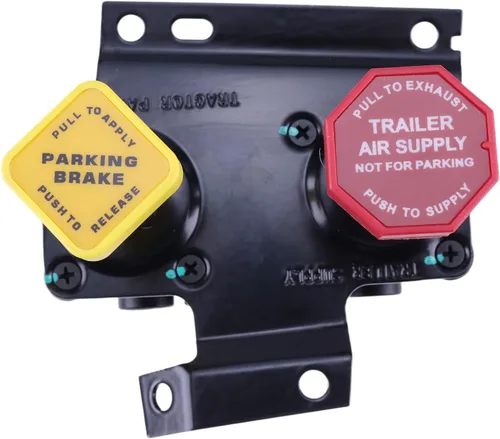 Vista 2 de Válvula de tablero de doble colector KN20619 para Haldex RKN20619 3/8 ″ Empuje para conectar 1/4 ″ Agujero de montaje sin roscar Remolque Estilo B